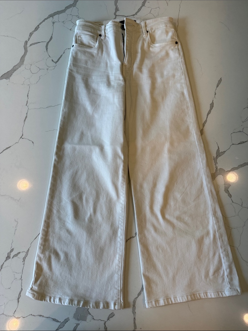 Kut from the Kloth Wide Leg White Denim Jeans
